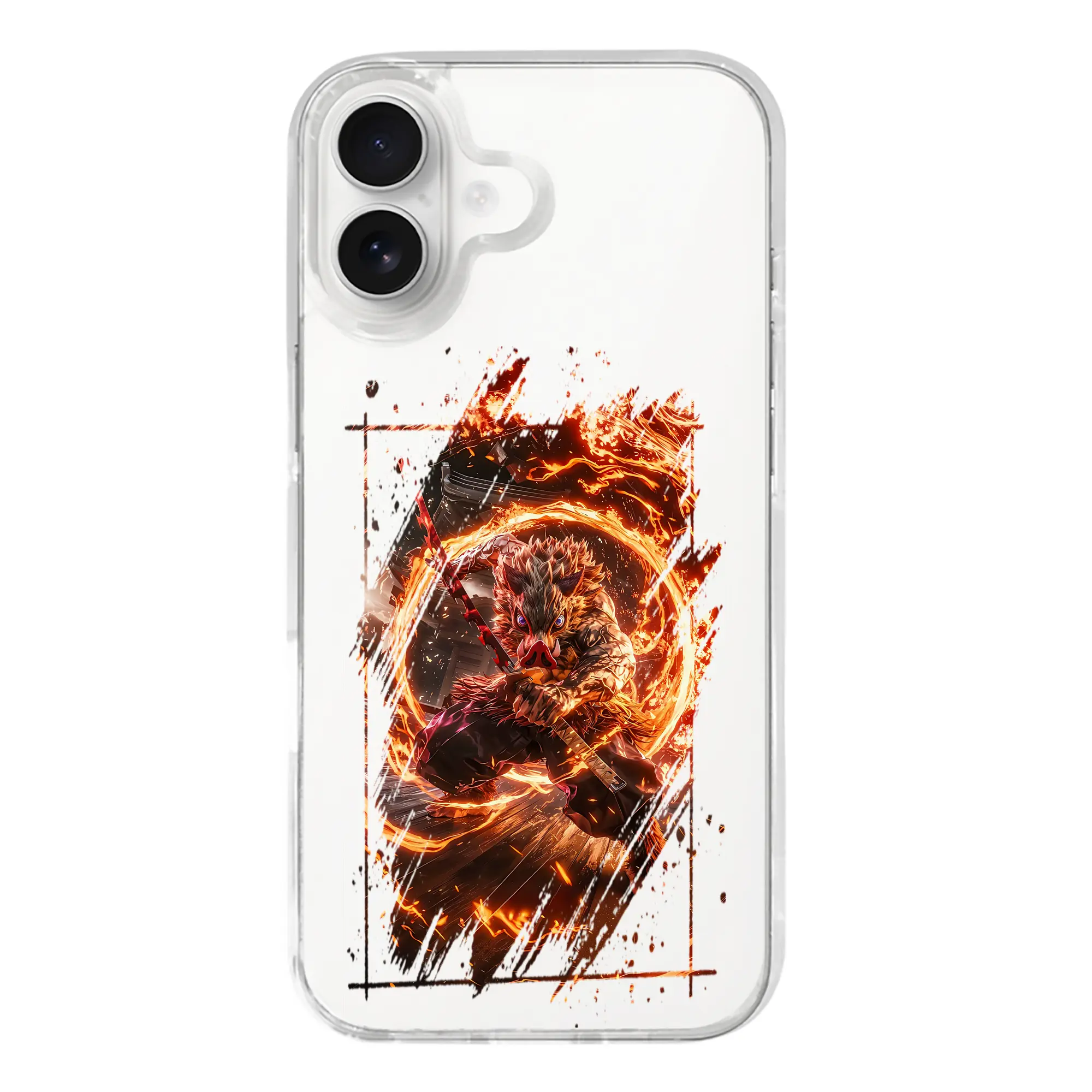 鬼滅の刃 グッズ,嘴平 伊之助 - iPhone 17シリーズ 透明スマホケース – 薄型・耐衝撃・精密フィット保護カバー